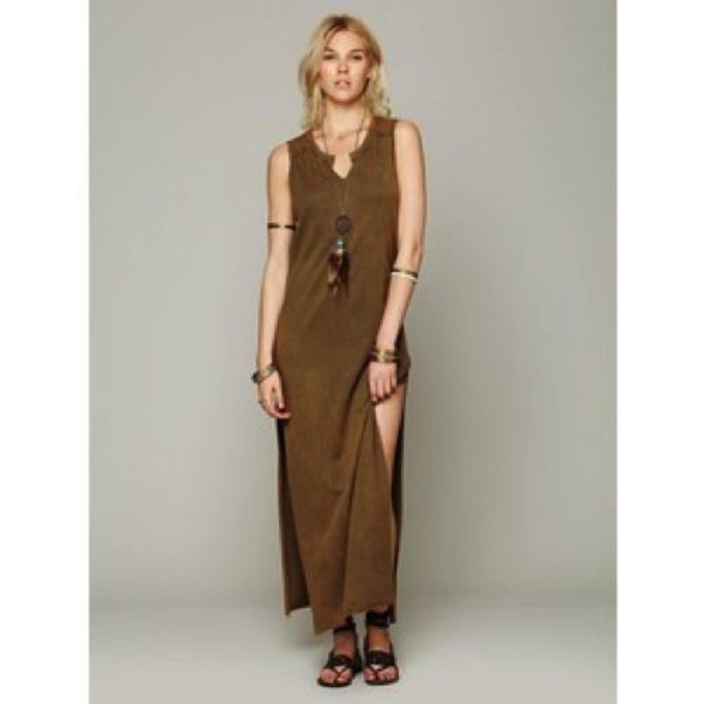 Free People Distressed Column Dress Small